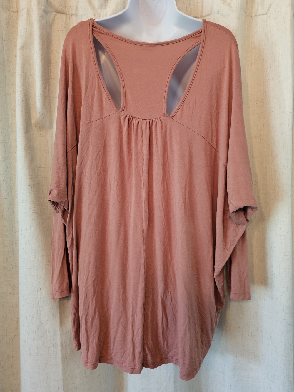 Women's Dusty Burgundy Long Sleeve Tunic Dress